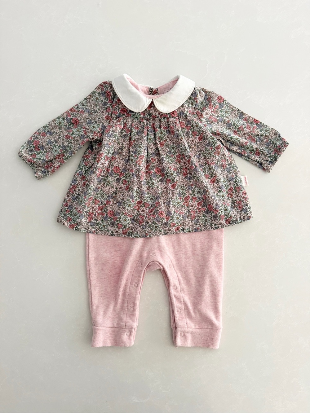 Gap Baby 2-in-1 Floral Tunic Overlay Romper• Size 0-3M